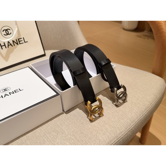 Chanel plush leather belt
